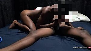 Why resist this sexy African ebony riding cowgirl on that cock with her curvy ass and natural tits