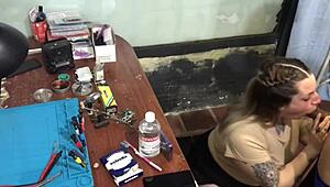 I didn't have money to pay my technician, so I ended up sucking his dick deeply.