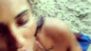 oh man, we exhibitionist couple fuckin' on the beach in public, then this stranger asks to cum with us, adam and eva