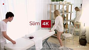 Teen Blonde's Massage Turns Into Passionate Blowjob And Cowgirl Riding With Cum In Mouth