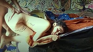 this petite submissive teen gets spanked and choked while deepthroating cock, then fucked doggystyle until she squirts everywhere