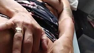 Using Pink Vibrator While Getting Fucked in Pussy and Arse