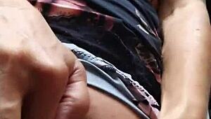 Using Pink Vibrator While Getting Fucked in Pussy and Arse