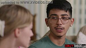 a shy guy diego perez finally licks and fucks the petite 18+ hot popular cheerleader melody marks in taboo reality