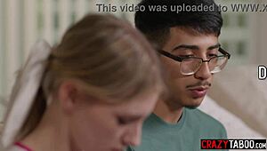 a shy guy diego perez finally licks and fucks the petite 18+ hot popular cheerleader melody marks in taboo reality