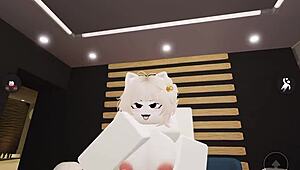 Fox girl gets pounded doggystyle with rough riding and cumshot on big tits.