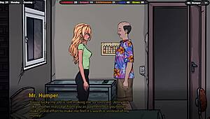 I love how the house owner enjoys her massage and that sweet body in this hentai game
