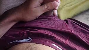 Amateurs Brazilian Skinny Young Masturbates Huge Monster Cock In Bedroom With Moaning Orgasm Cumshot
