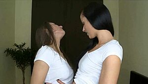 i love mixing strap with cum all over this t shirt in our wild lesbian session