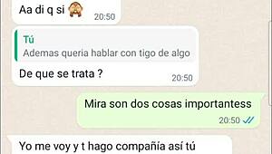 The Latina teen got wet during phone web chat, whispering quiero que cojas otra vez ella no se va a enterar.