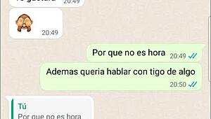 The Latina teen got wet during phone web chat, whispering quiero que cojas otra vez ella no se va a enterar.