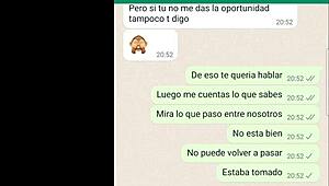 The Latina teen got wet during phone web chat, whispering quiero que cojas otra vez ella no se va a enterar.