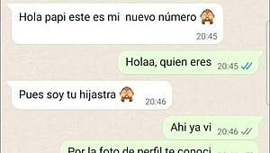 The Latina teen got wet during phone web chat, whispering quiero que cojas otra vez ella no se va a enterar.