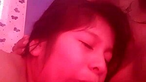 Estelita is giving a close-up blowjob to this thick cock in our homemade video