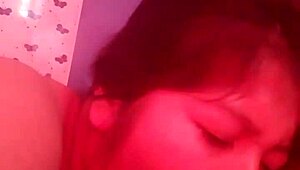 Estelita is giving a close-up blowjob to this thick cock in our homemade video