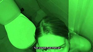 Blonde Bombshell Pickup Gets Rough Doggystyle Fucking in Nightclub Toilet with Cum Covering