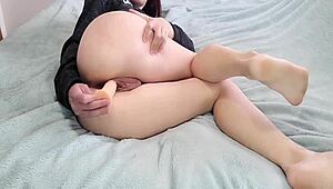 This cute solo girl starts moaning softly in her compilation of intense orgasm moments from masturbation