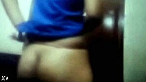 Horny schoolgirl masturbates with big tits