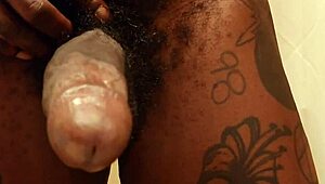i'm hallelujah johnson with my huge bbc, masturbating solo while talking dirty as a muscular bodybuilder slave