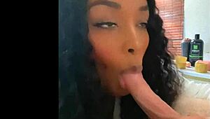 Making Ebony Bimbo Suck Black Cock Cum Faster Than Fleshlight