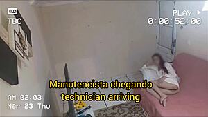 technician cums on horny bare ass slut?