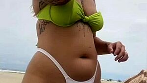 hey hubby watch this virgin fuck my ass right on the beach 😈🏖️