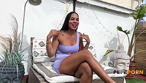 kim the desperate latina craves older cocks in hot rooftop pounding