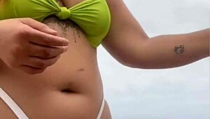 hey hubby watch this virgin fuck my ass right on the beach 😈🏖️