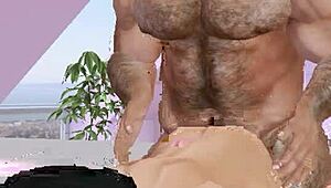 Alpha Bull Chris Chester trainiert weiße Fotze dehnen für Riesen-Schwanz