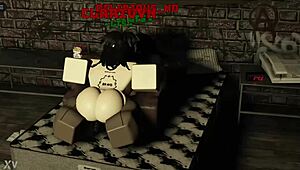 roblox whitegirl slut drops to knees for sloppy bbc monster cock suck