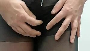 oh god sissy's pantyhose overflowing with sticky cumshots!