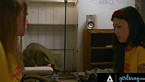 girlsway busty milf lexi luna fingers licks petite asian lulu chu to orgasm