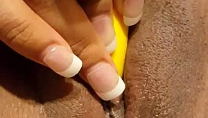 Juicy BBW Latina Cums Hard Watching Chocolate Girl Masturbate