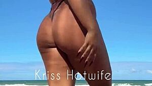 you asked for it brazilian wife flashes big pussy lips poolside in tight leggings cameltoe