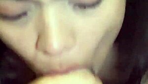 i love how this hot brunette gags on my cock so deep and dirty