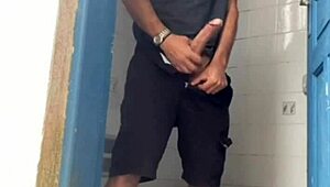 boss lady lures builder alone in toilet for wild vagina fuck session