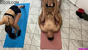 Padrastro trains then fucks two hot adopted hijastras hard