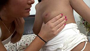 lesbian cuties becky brielle and erin stone fuck hardcore with face sitting on bed