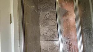 hot milf strokes her curvy body on hidden cam