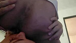 sexy french slut in satin nightie begs for doggystyle ass licking pov