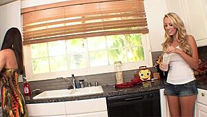 damn, india summer and brett rossi look so hot in lingerie ready for lesbian toy action