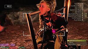 Gemma Smithy kneels bound for intense blowjob training session