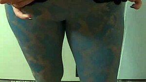 uggs boots camel toe pokes funny in old down jacket for playful fun