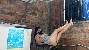 whoa my slutty neighbor lifts her dress in the yard flashing that pretty pussy