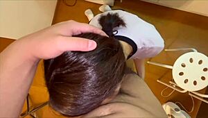 japanese couple flirts in kitchen then fucks her deep to orgasm