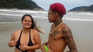 😈 found famous beach toy and offered my fat bbw pussy right away for big cock fetish fuck 💦🏖️
