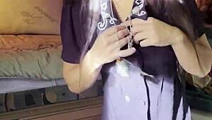 Watch Her Rip Clothes for Petite Tease Play!