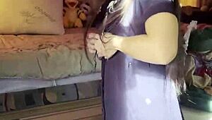 Watch Her Rip Clothes for Petite Tease Play!