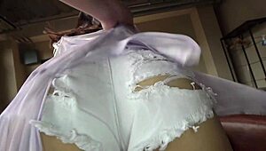 I piston-pound this big-titted teen's squirting pussy raw dumping months of saved sperm inside