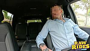 Cute redhead college girl plugs ass masturbates then blows driver for ride